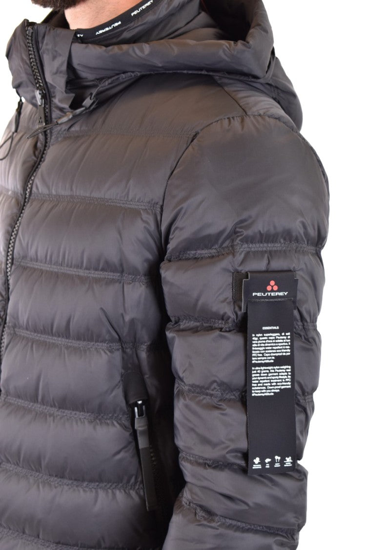 Peuterey Quilted Black Puffer Jacket With Hooded Design