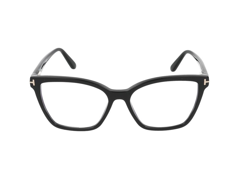 Tom Ford Black Injected Oversized Square Eyeglasses
