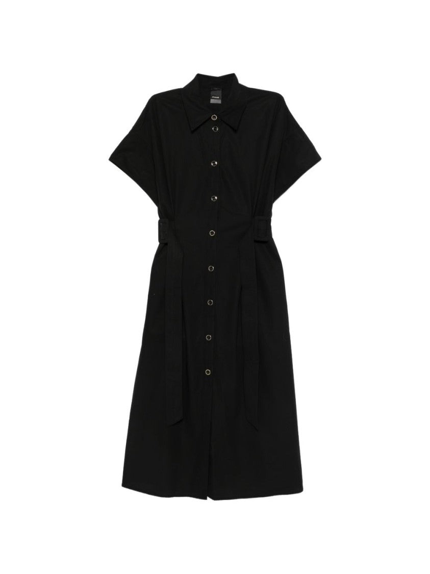 Pinko Black Cotton Buttoned Day Dress