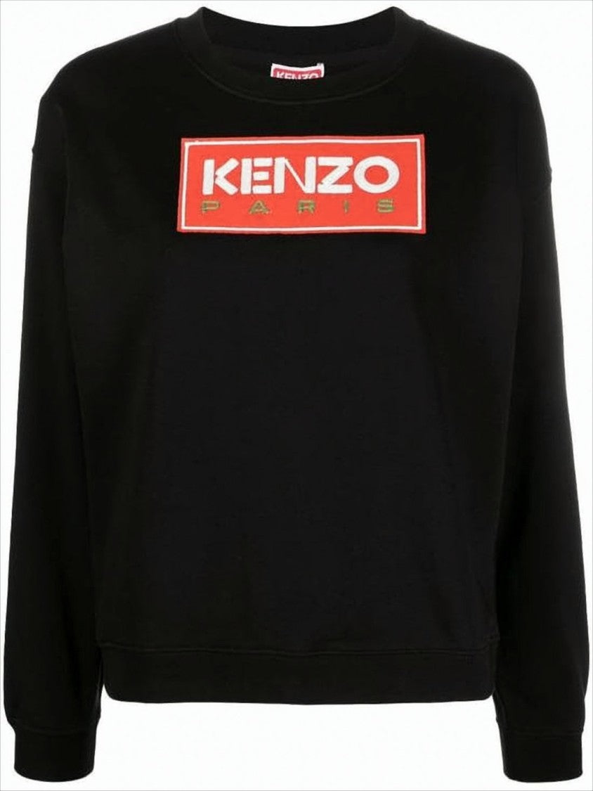 Kenzo Relaxed-Fit Long Sleeve Top With Bold Chest Patch