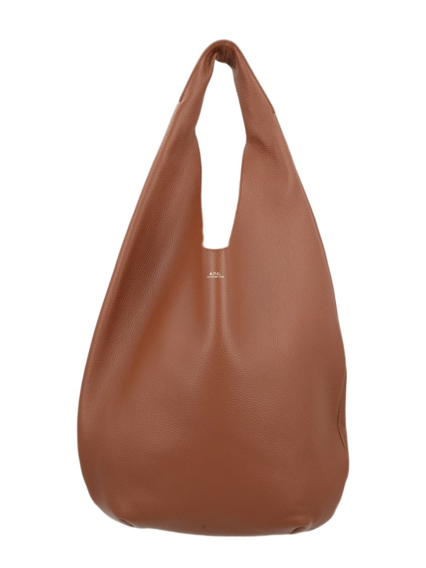 A.P.C. Spacious Textured Cowhide Handbag With Rounded Silhouette