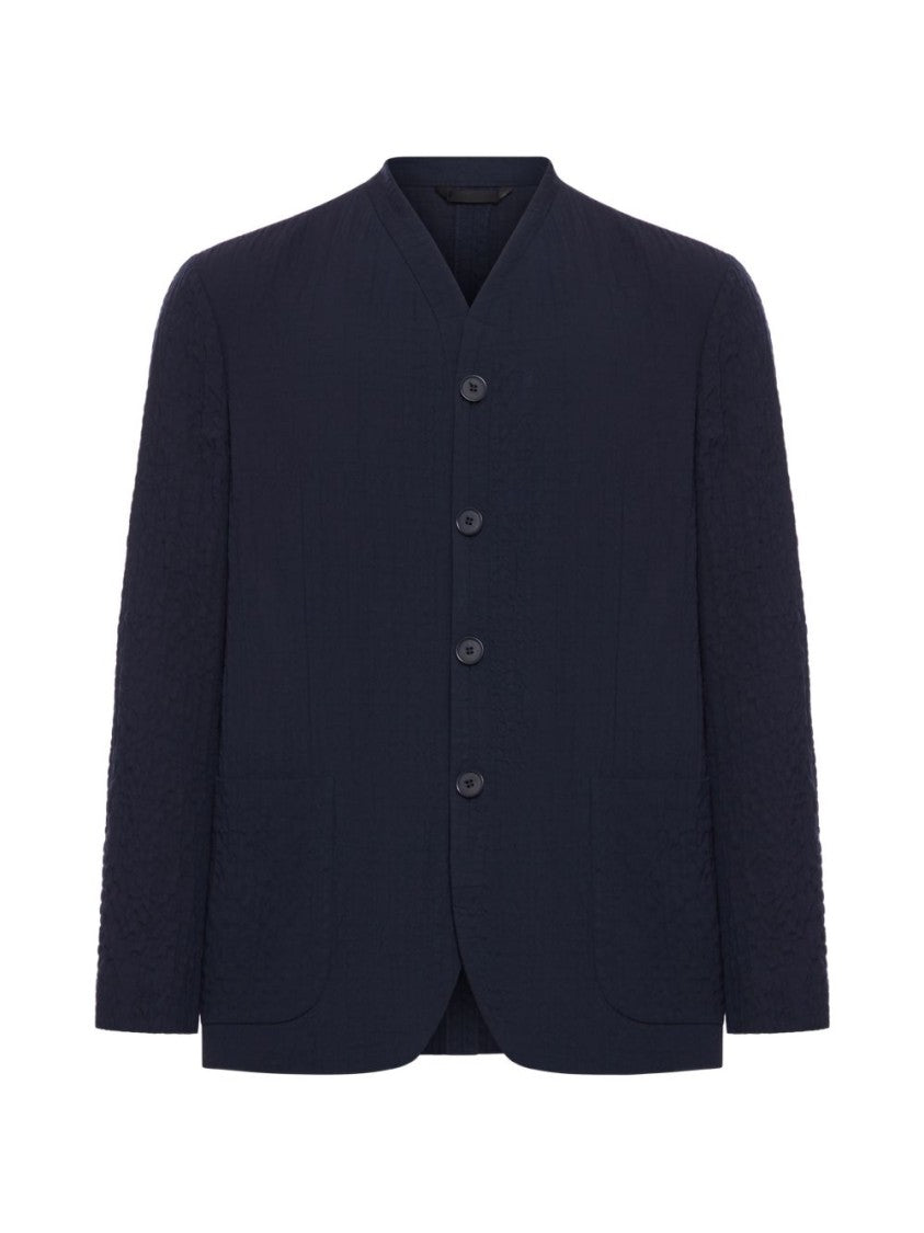 Giorgio Armani V-Neck Button-Up Jacket With Tailored Silhouette