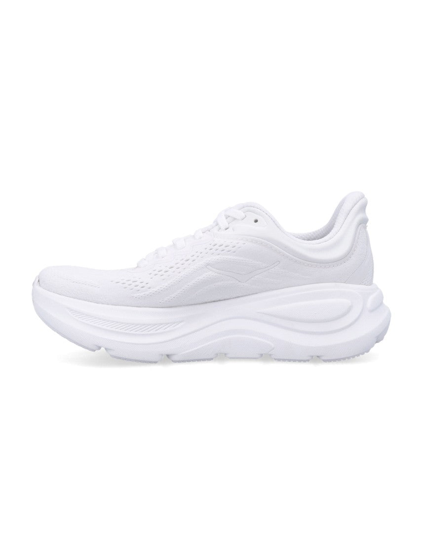 Hoka Bondi 9 Cushioned White Mesh Sneakers