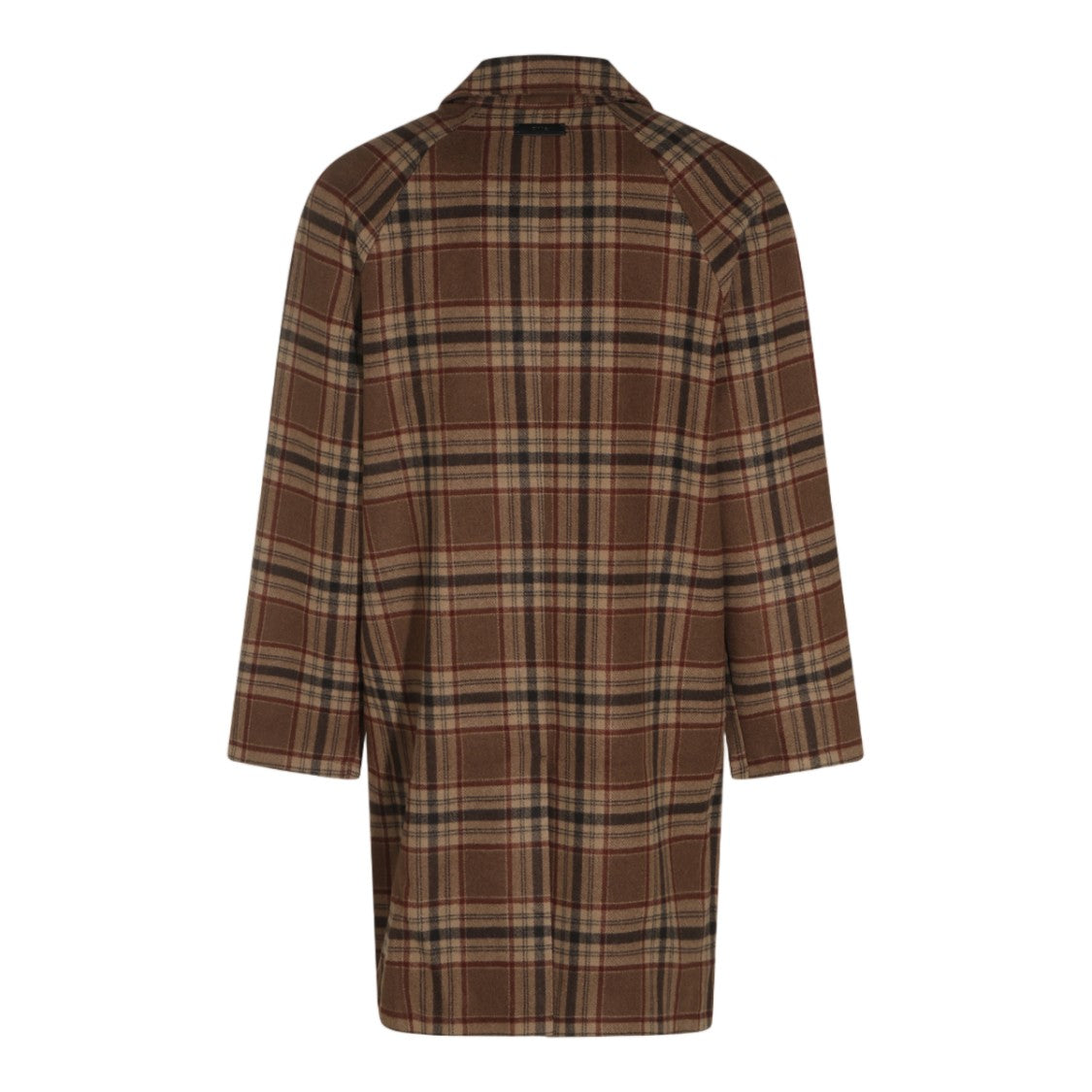 Arte Antwerp Mid-Length Coat With Classic Plaid Pattern And Structured Collar