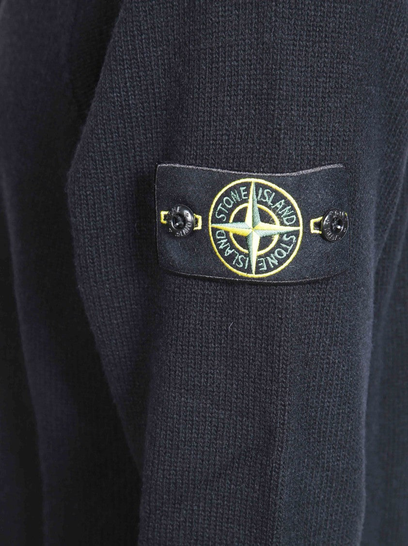 Stone Island Polo High Collar Knitted Polo Shirt