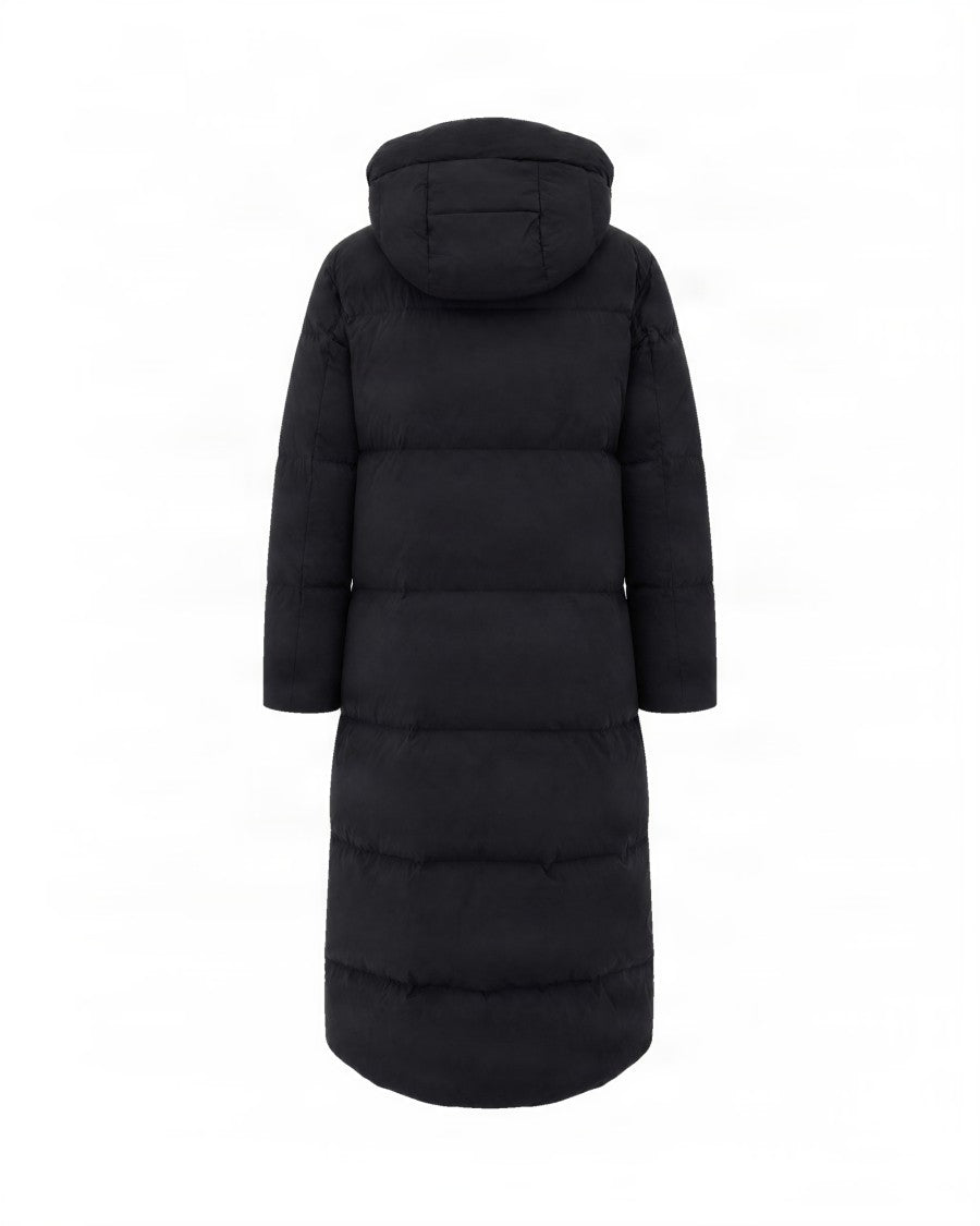 Woolrich Long Quilted Puffer Coat With Zip Closure And Hood