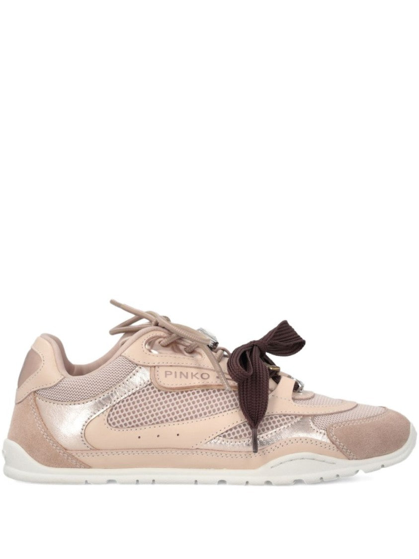 Pinko Low-Top Pink Sneakers With Metallic Accents