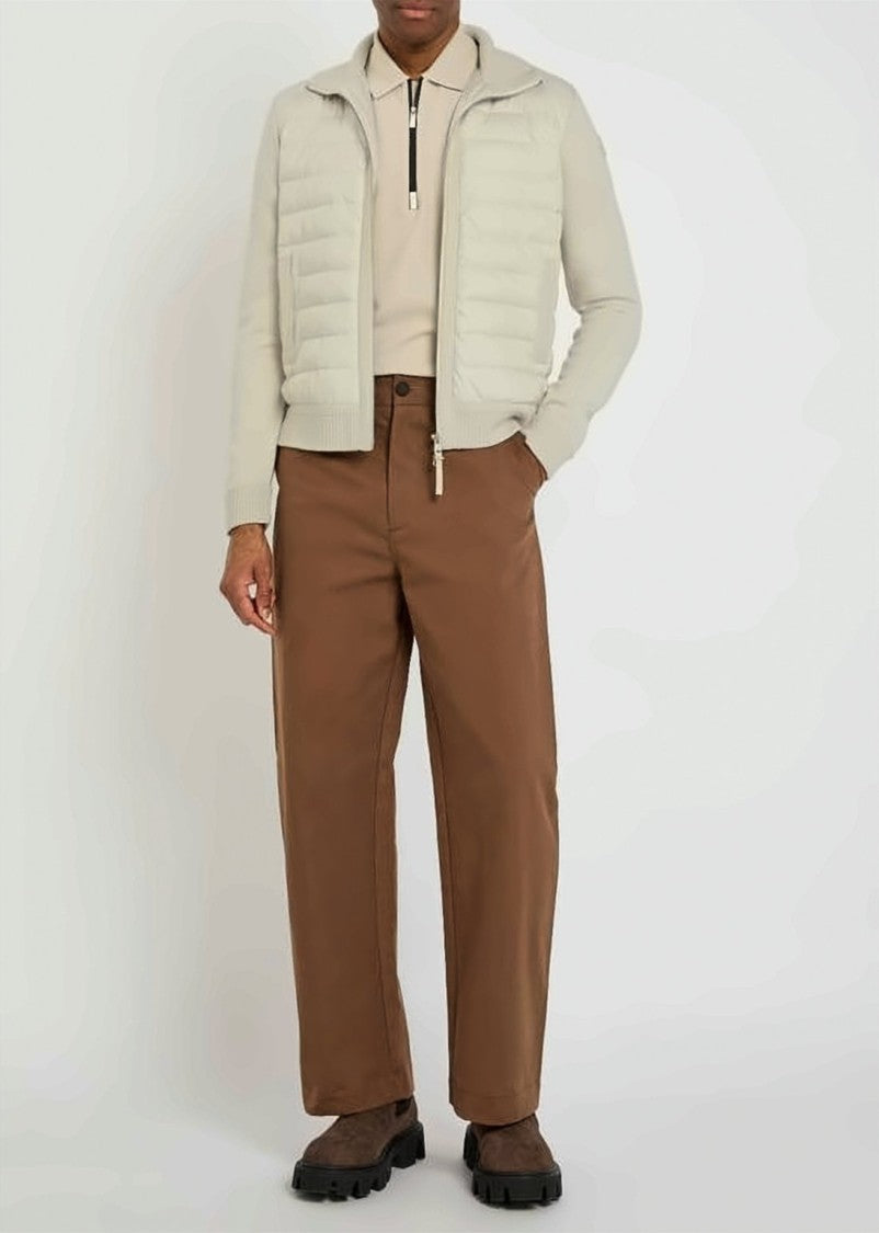 Moncler Quilted Padded Jacket With Wool Blend Sleeves