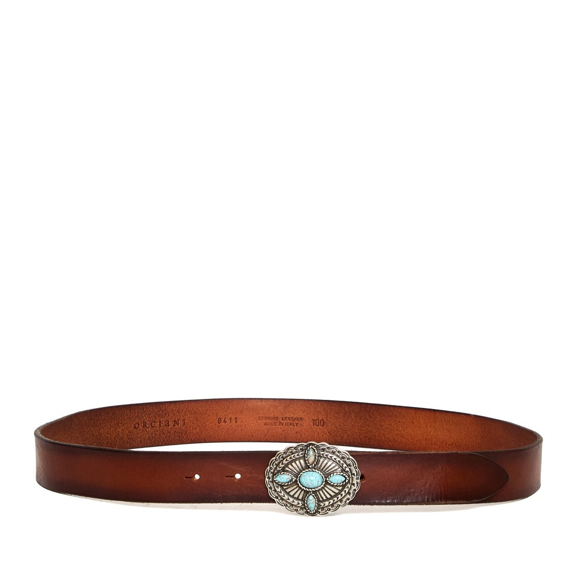 Orciani Bull Soft Turquoise Embellished Belt