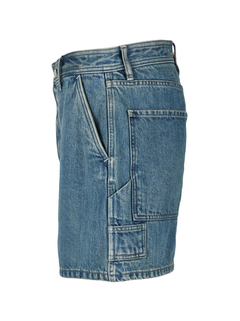 Jil Sander Blue High-Waisted Denim Shorts