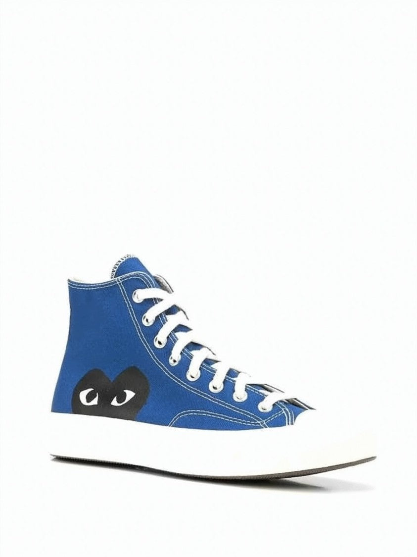 Comme Des Garçons Vibrant Blue Canvas High-Top Sneakers