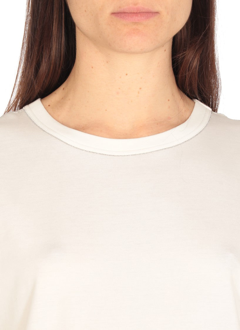Fabiana Filippi Versatile Cotton T-Shirt With Bright Point Details