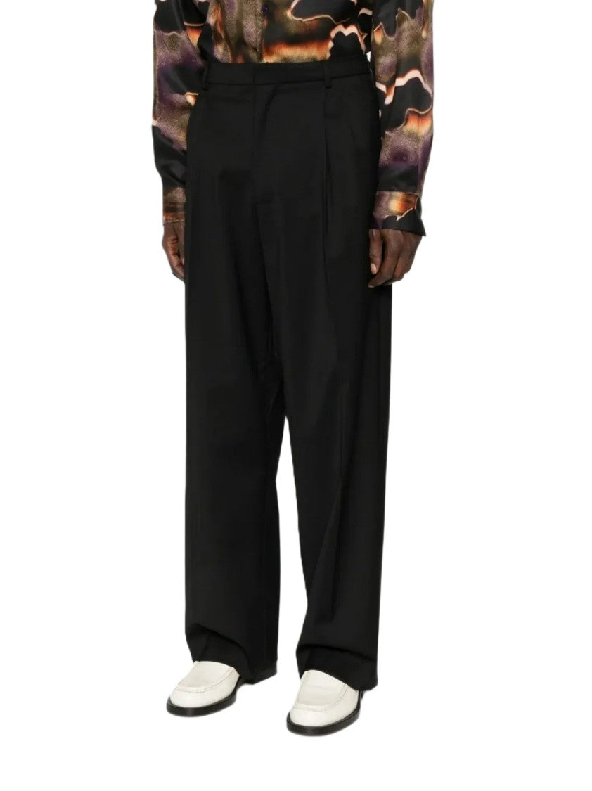 Amaranto Wide-Leg Trousers With Front Pinces And Tailored Design