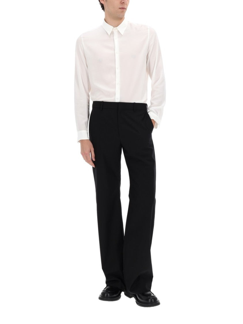 Gucci Tailored Wool And Silk Blend Pants With Clean Silhouette