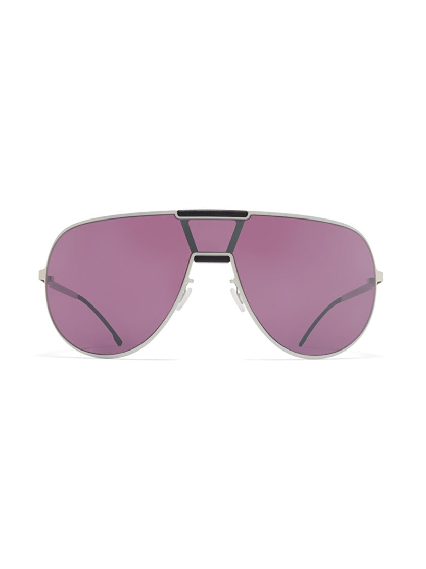 Mykita Aluminum Frame Sunglasses With Oversized Purple Lenses