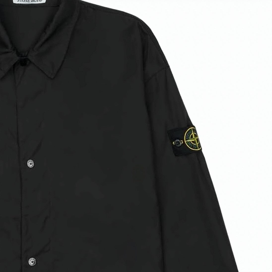 Stone Island Long-Sleeve Black Cotton Shirt