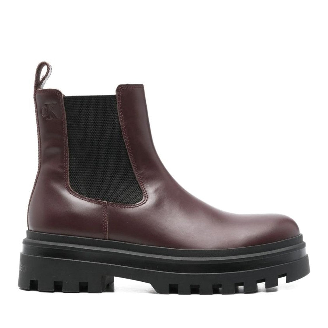 Calvin Klein Jeans Brown Chunky Sole Leather Chelsea Boots
