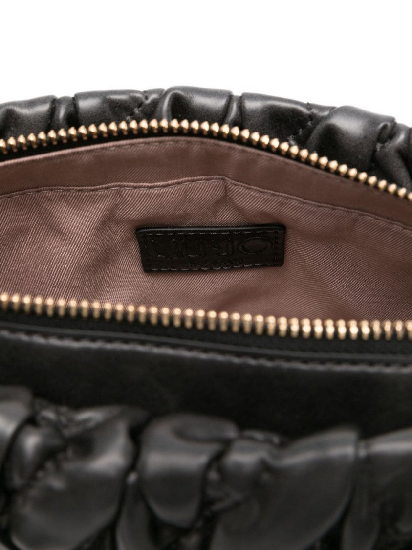 Liu Jo Quilted Black Handbag With Gold-Tone Accents