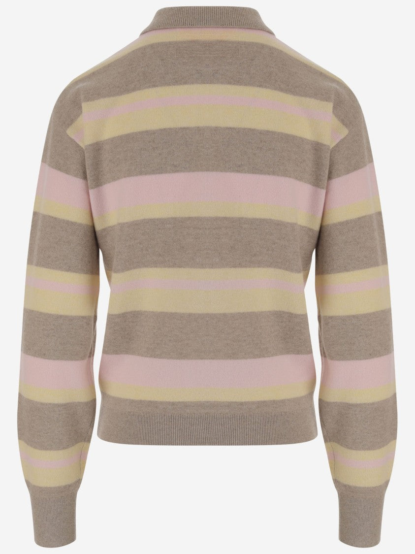 Guest In Residence Striped Cashmere Polo Shirt