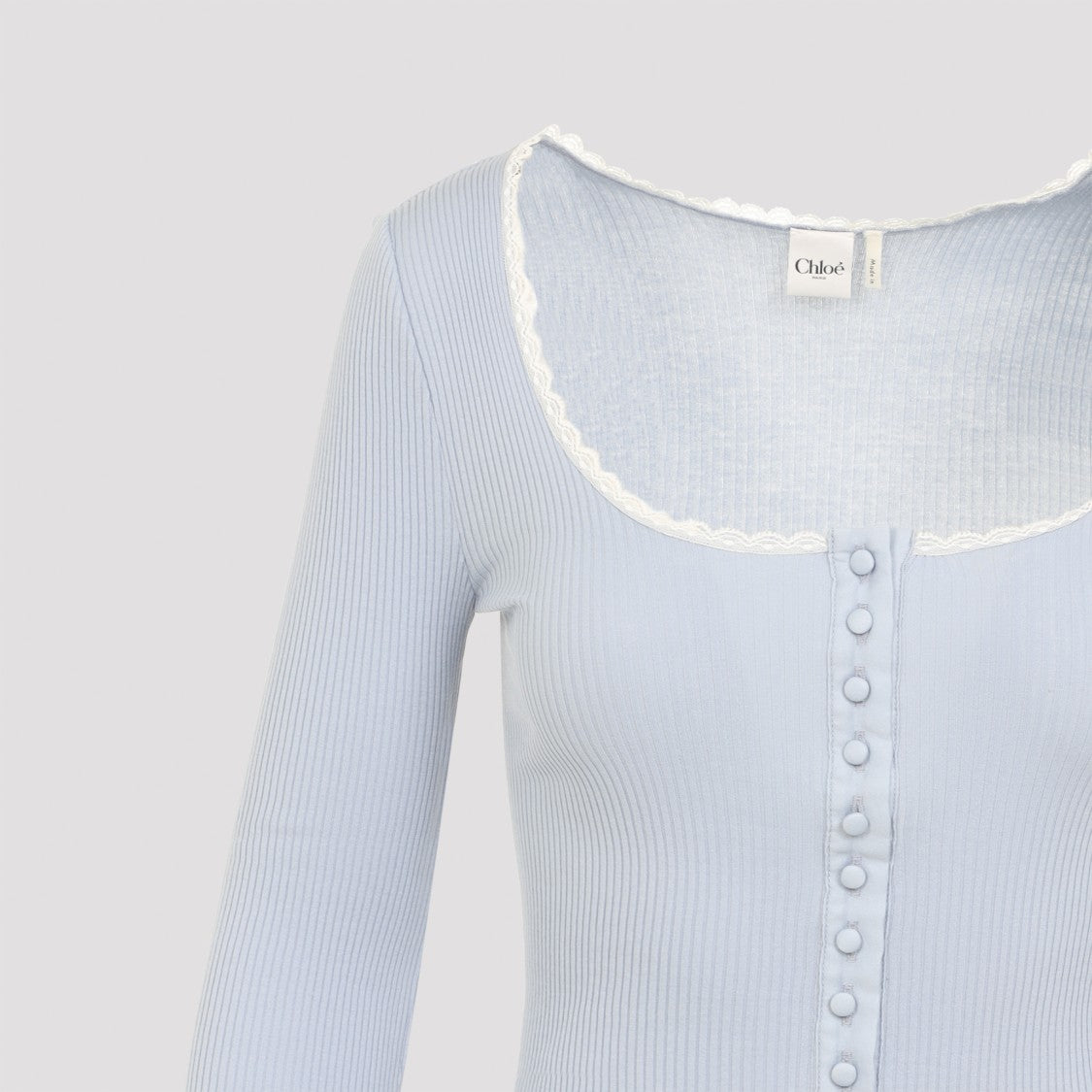 Chloé Idyllic Blue Cotton Cardigan