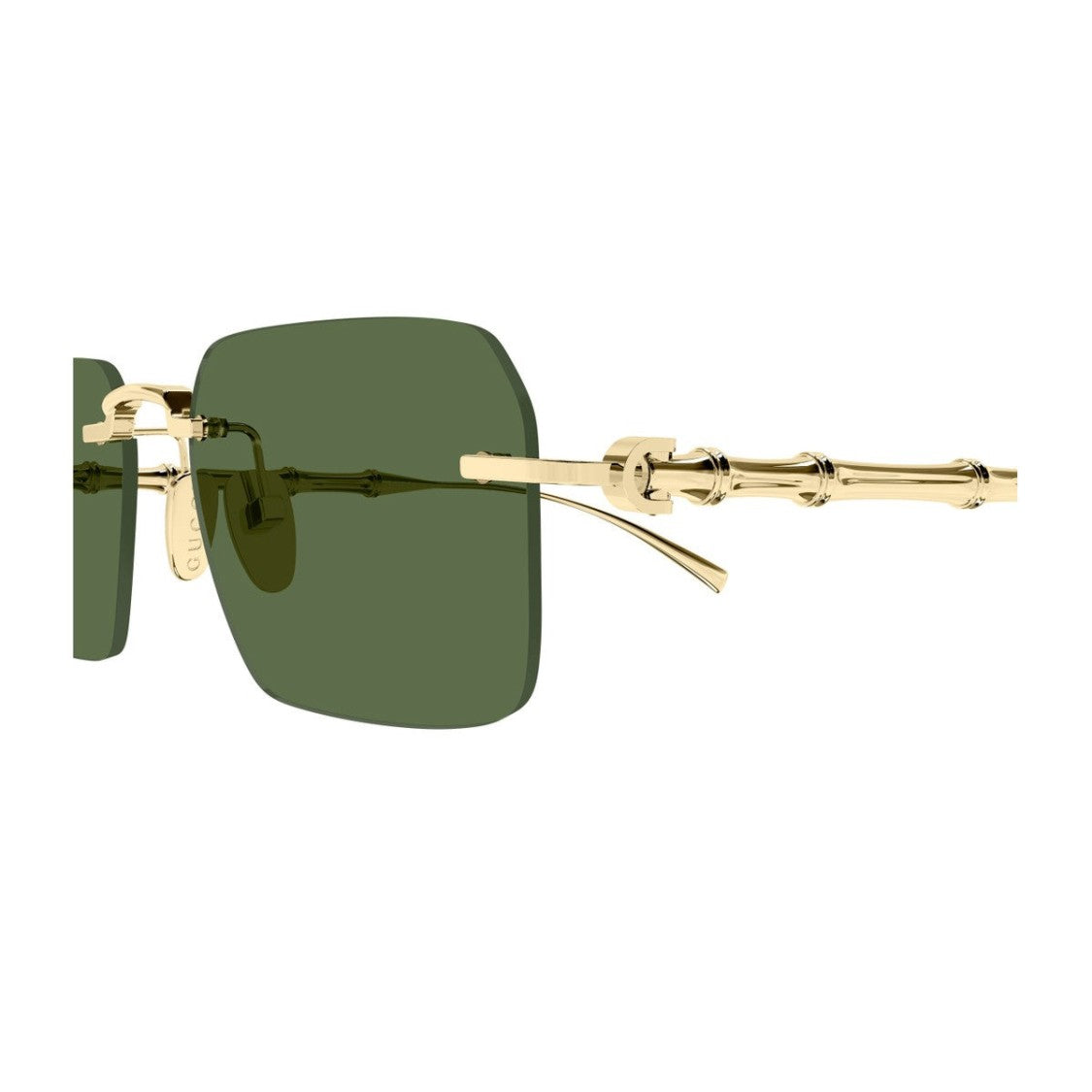 Gucci Gold Gucci Sign Rimless Metal Sunglasses