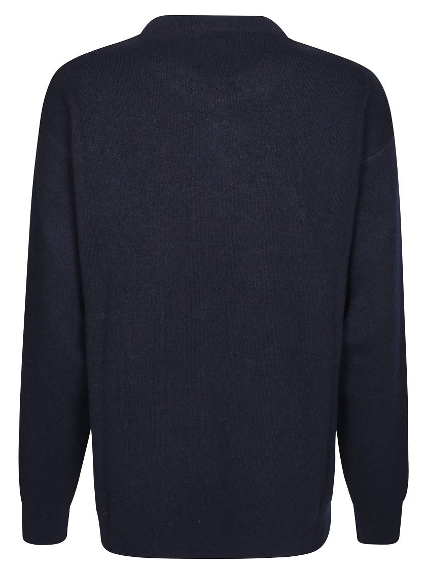 Daniele Fiesoli Relaxed Fit Dark Navy Sweater With Dropped Shoulders