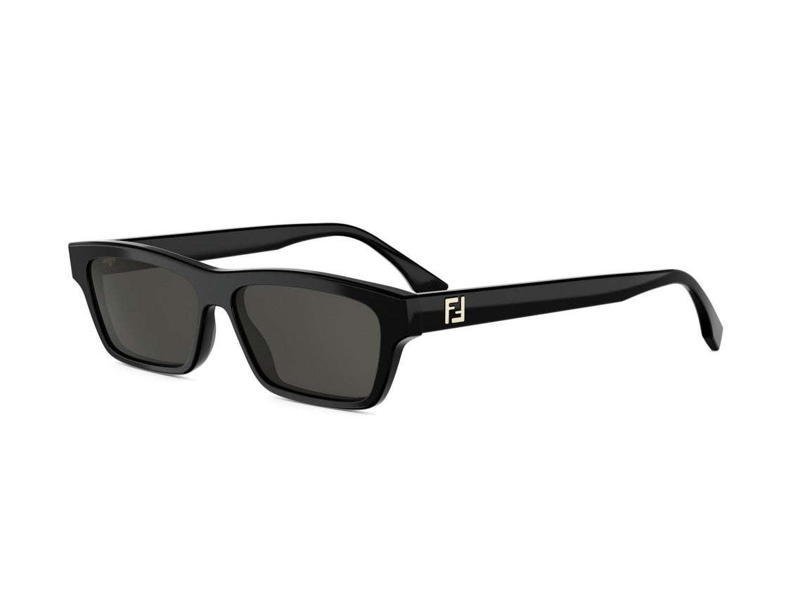 Fendi Black Fe40199i Bold Rectangular Acetate Sunglasses