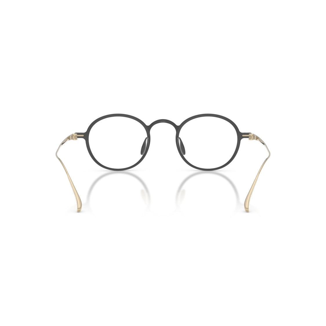 Giorgio Armani 0Ar5159t Round Black Eyeglasses With Gold Metal Temples