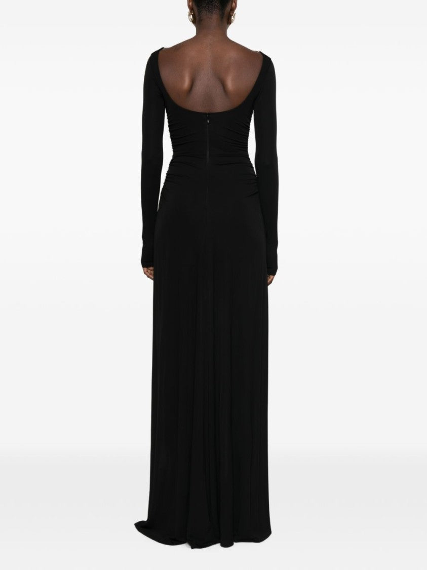 Elisabetta Franchi Asymmetrical Ruched Buckle Mini Dress