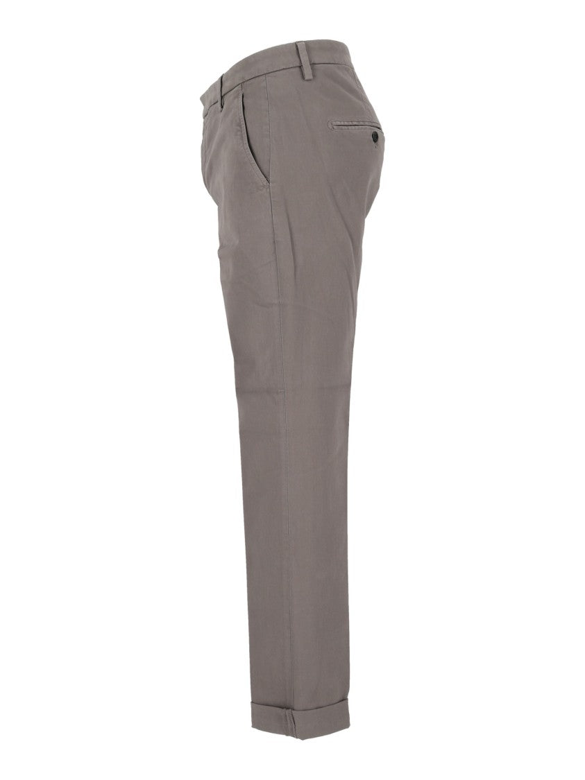Dondup Brown Gaubert Tailored Cuffed Trousers Straight-Leg Pants