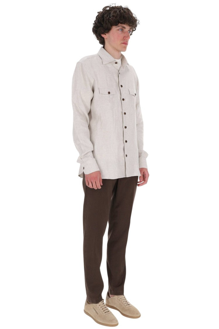 Borriello Ecru Nigel Linen Overshirt