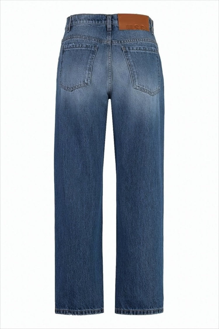 Msgm Mid-Blue Denim Pants With Five-Pocket Design