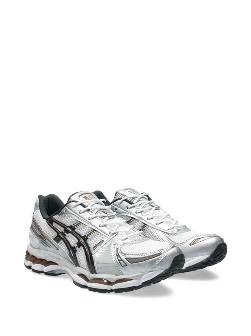 Asics Silver Synthetic Leather Sneakers