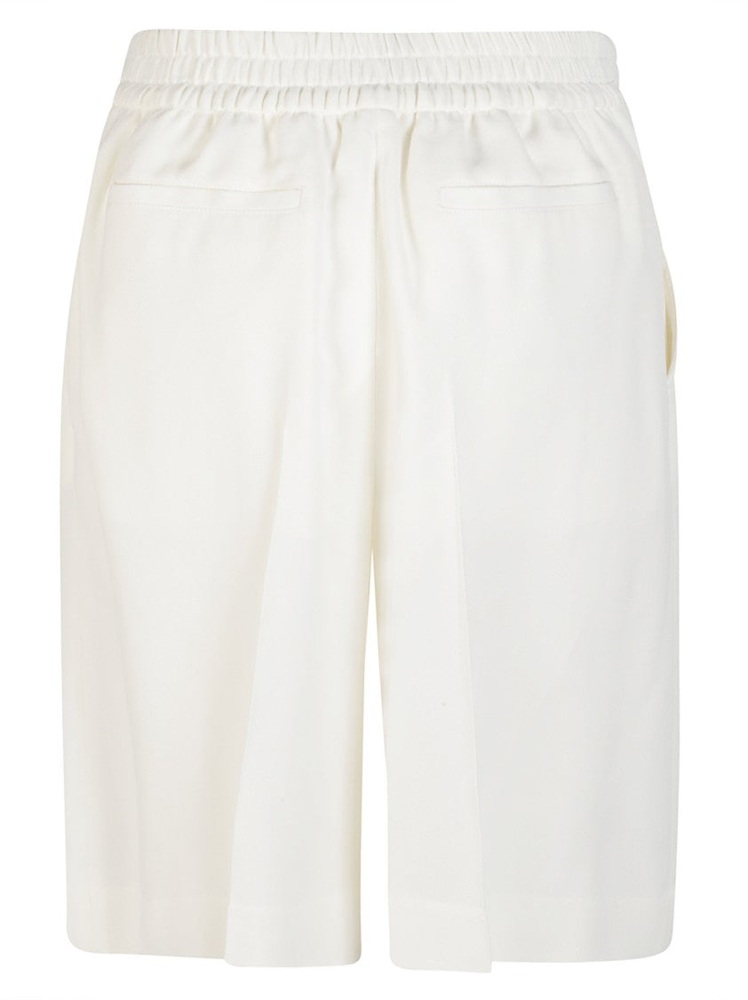 Victoria Beckham Tailored White Viscose Minimalist Shorts