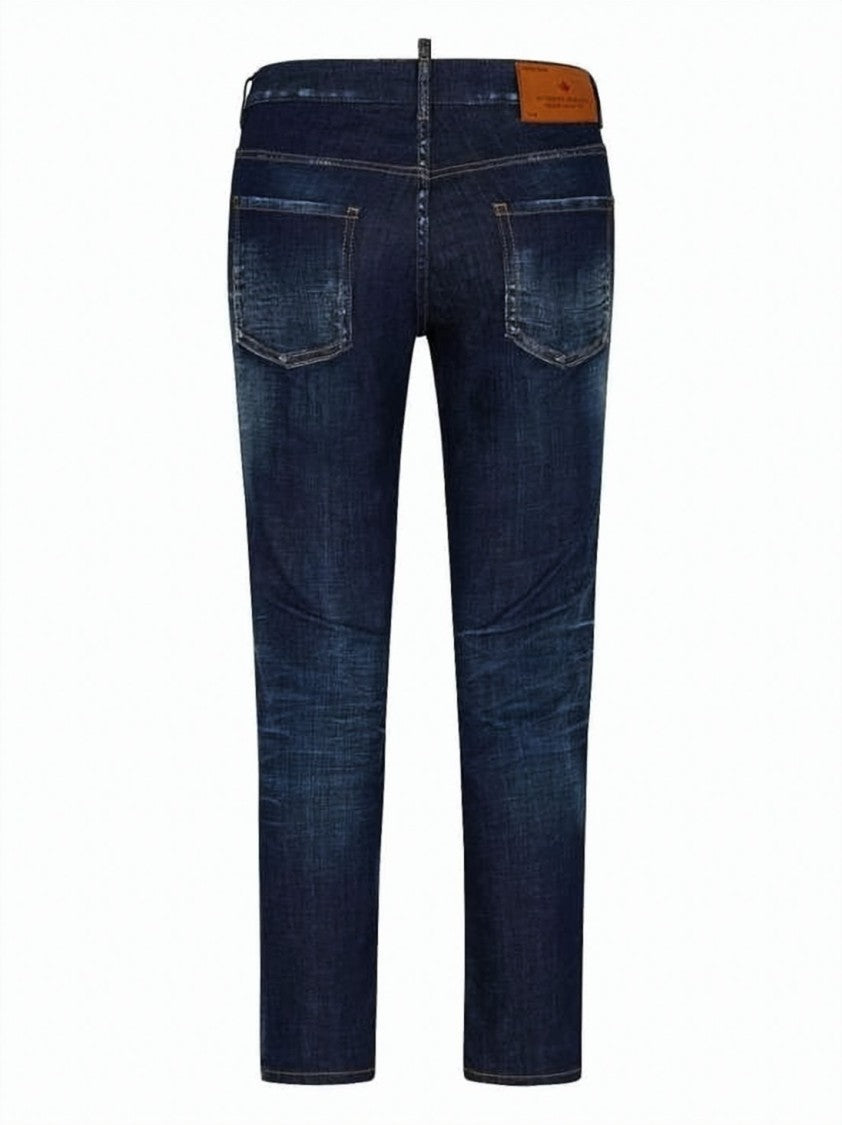 Dsquared2 Slim Fit Denim Pants With Dark Indigo Wash