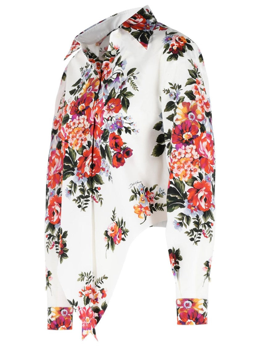 Dolce & Gabbana 'Fiori' White Cotton Shirt