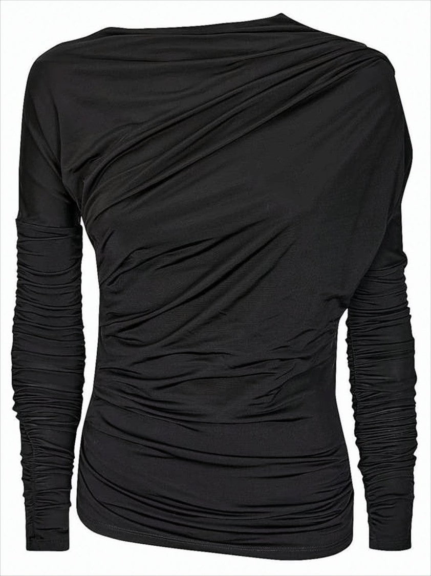 Ganni Long-Sleeve Fitted Top
