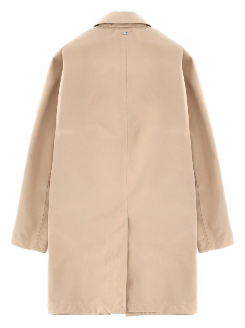 Herno Neutrals Waterproof Clean Silhouette Polyester Trench Coat