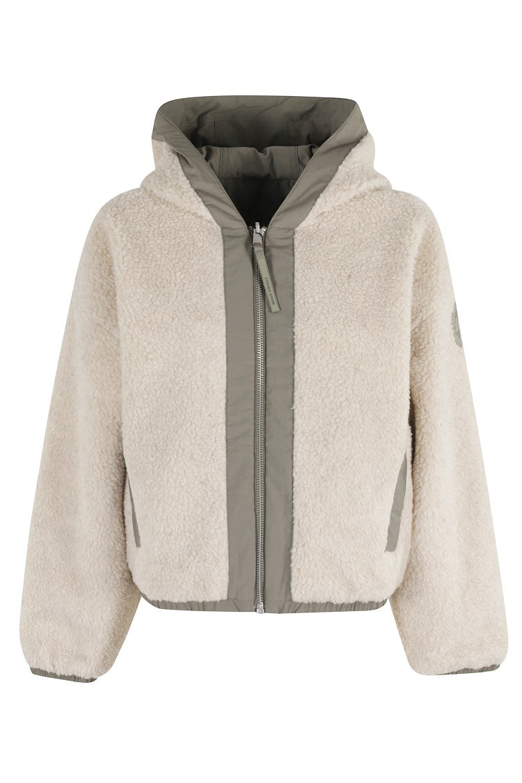 Canada Goose Reversible Fleece Bomber Jacket With Hood