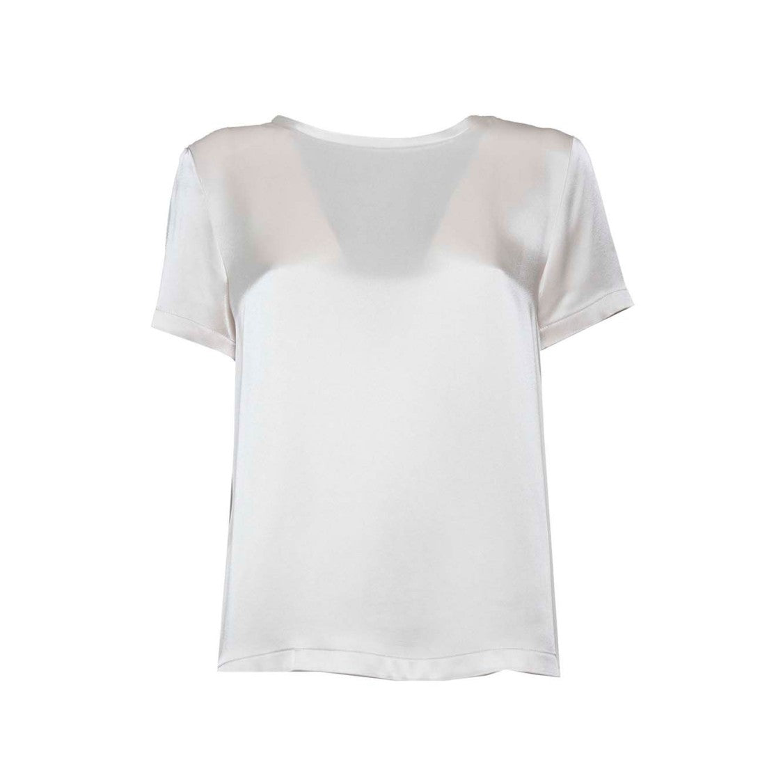 Max Mara Rebecca T-Shirt In Ivory Viscose Satin
