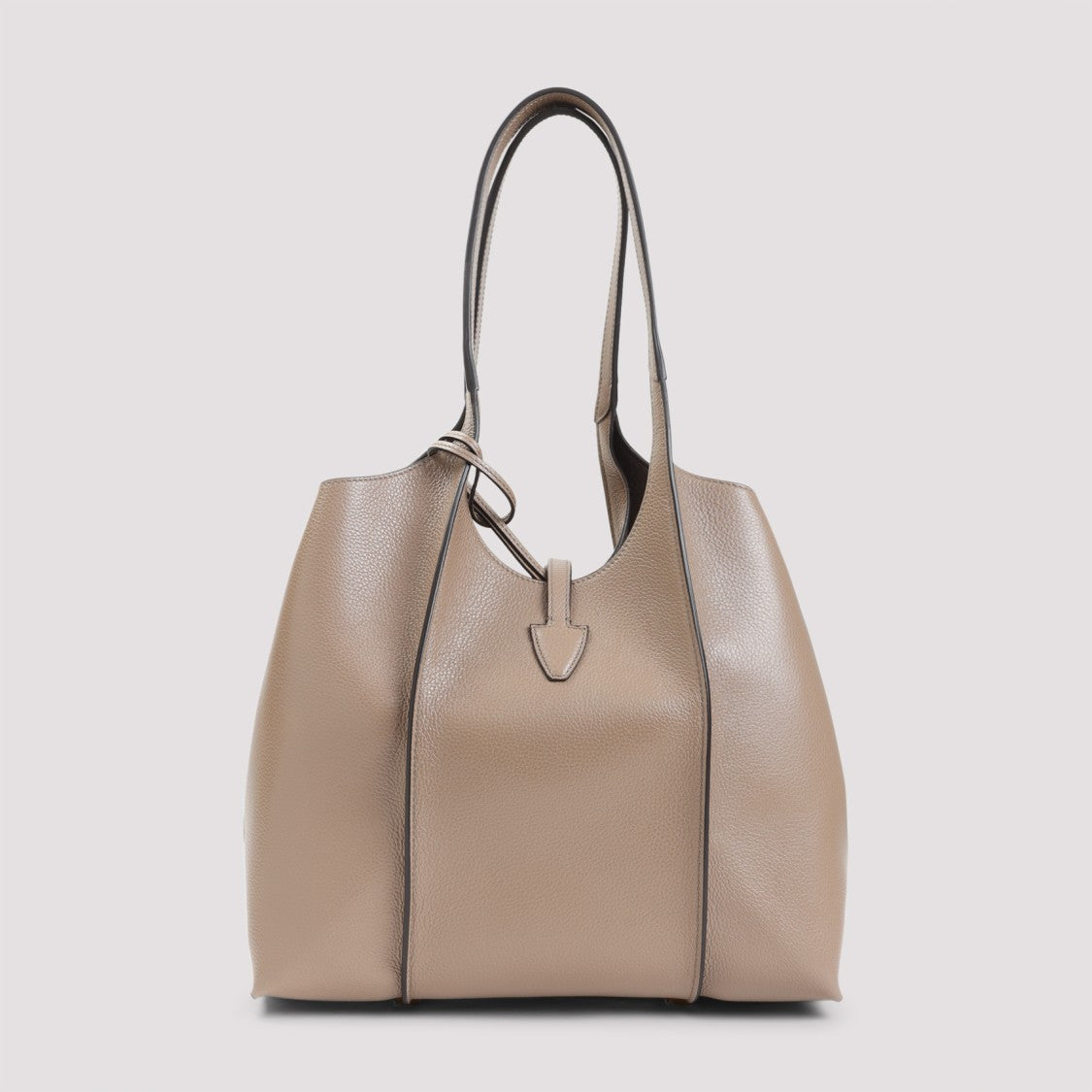 Tod's Spacious Structured Shopping Bag In Nude Grained Calf Leather
