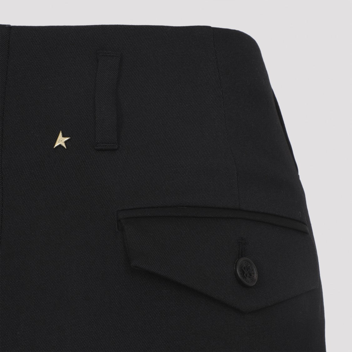 Golden Goose Black Virgin Wool Wide Leg Pant