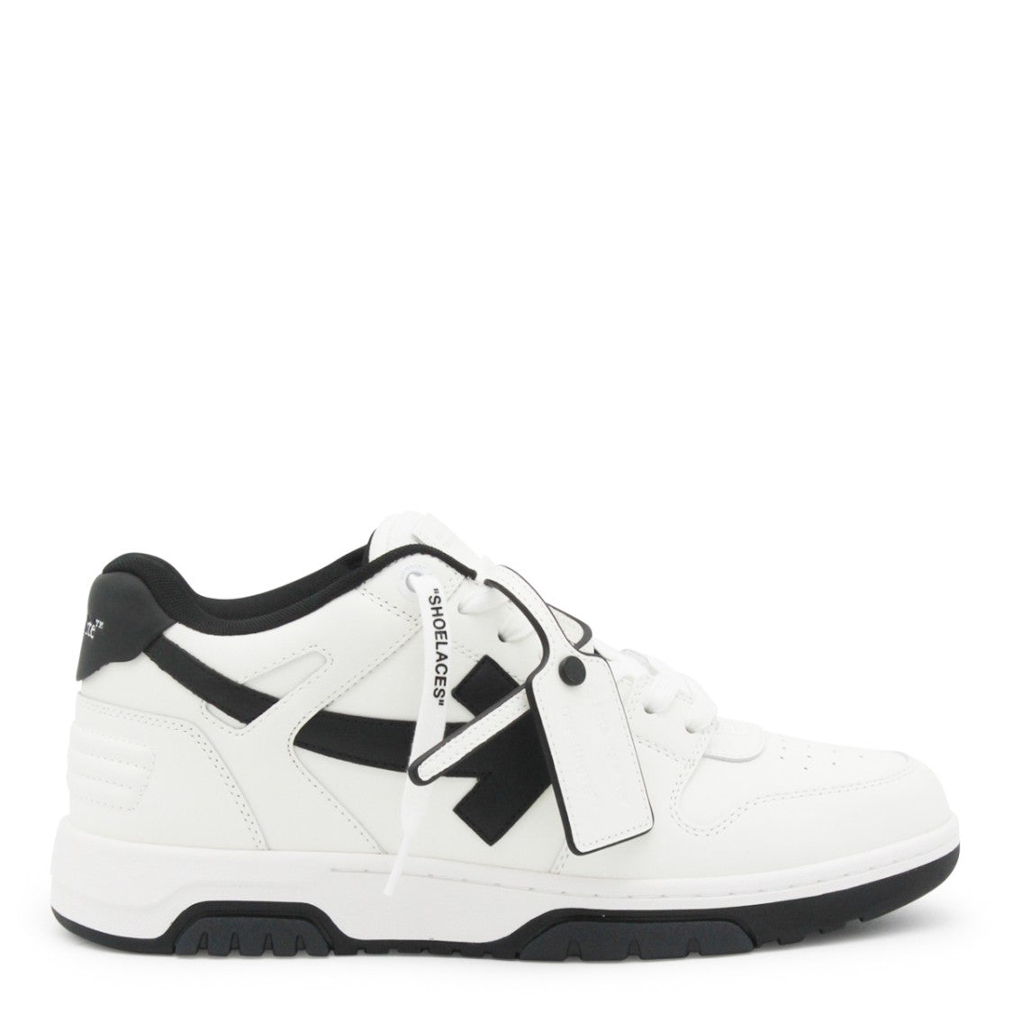 Off-White White Round Toe Leather Sneakers