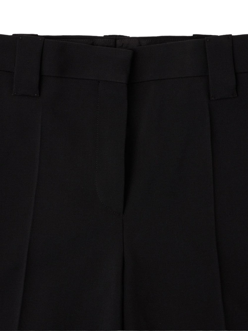 Versace Tailored Straight-Leg Trousers With Subtle Crease Lines And Gold Emblem