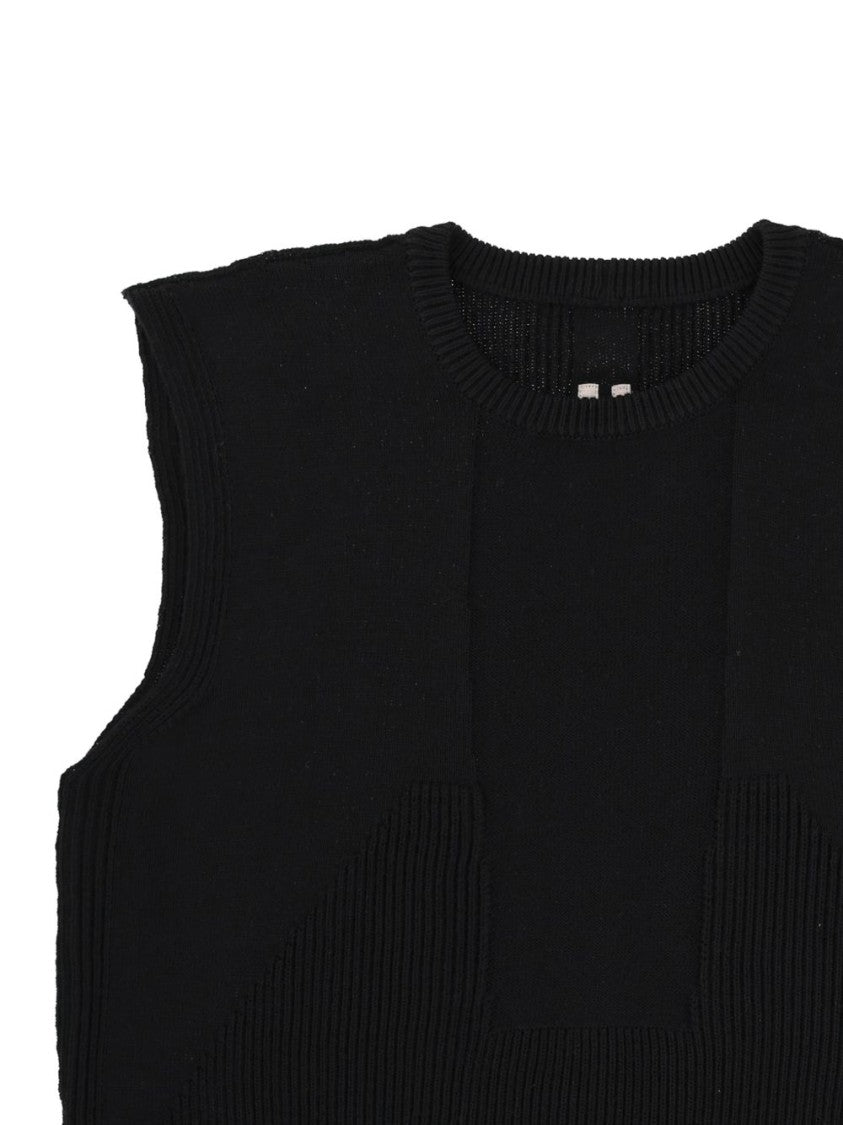 Rick Owens Ribbed Knit Sleeveless Top With Boxy Silhouette