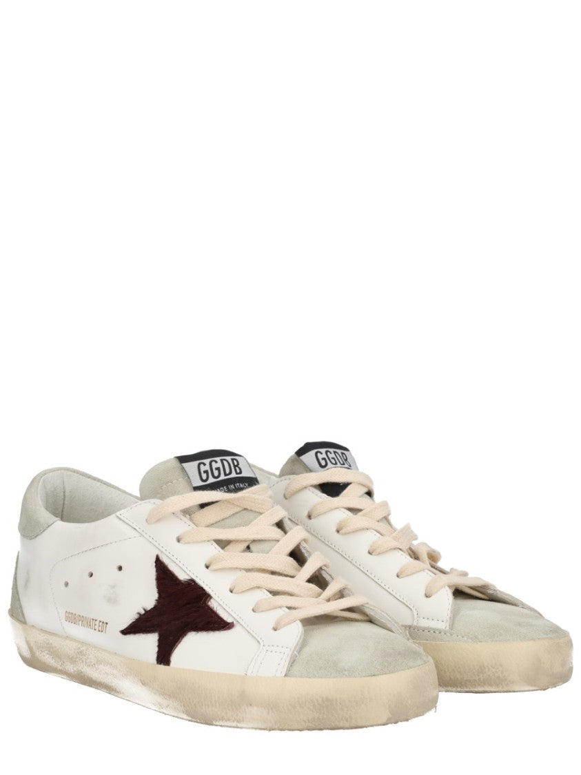 Golden Goose Neutrals Superstar Distressed Low-Top Sneakers