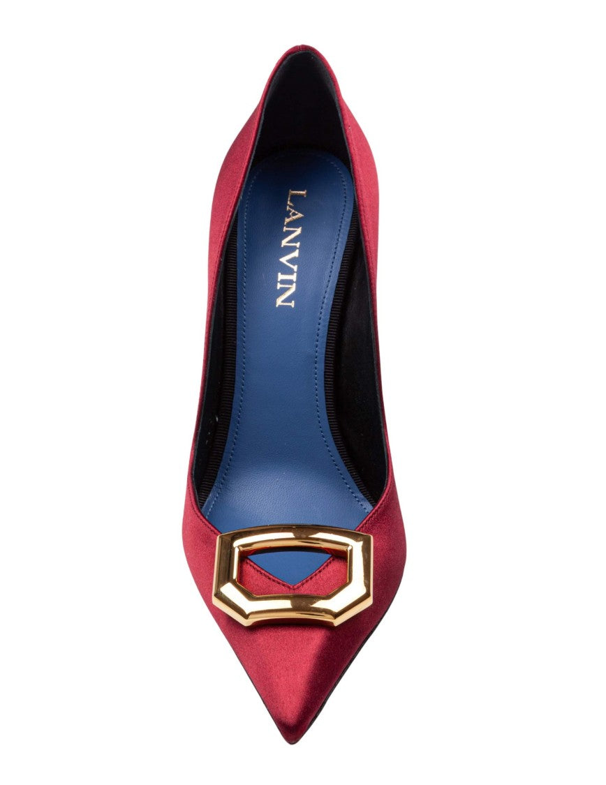 Lanvin Satin Buckle Pumps With Sculpted Heel