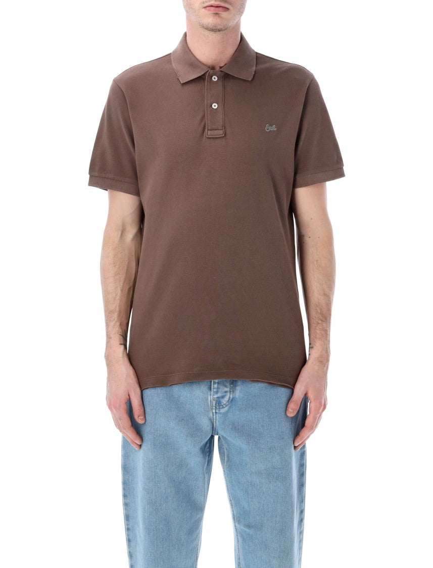 Erl Erl Distressed Cotton Pique Summer Polo