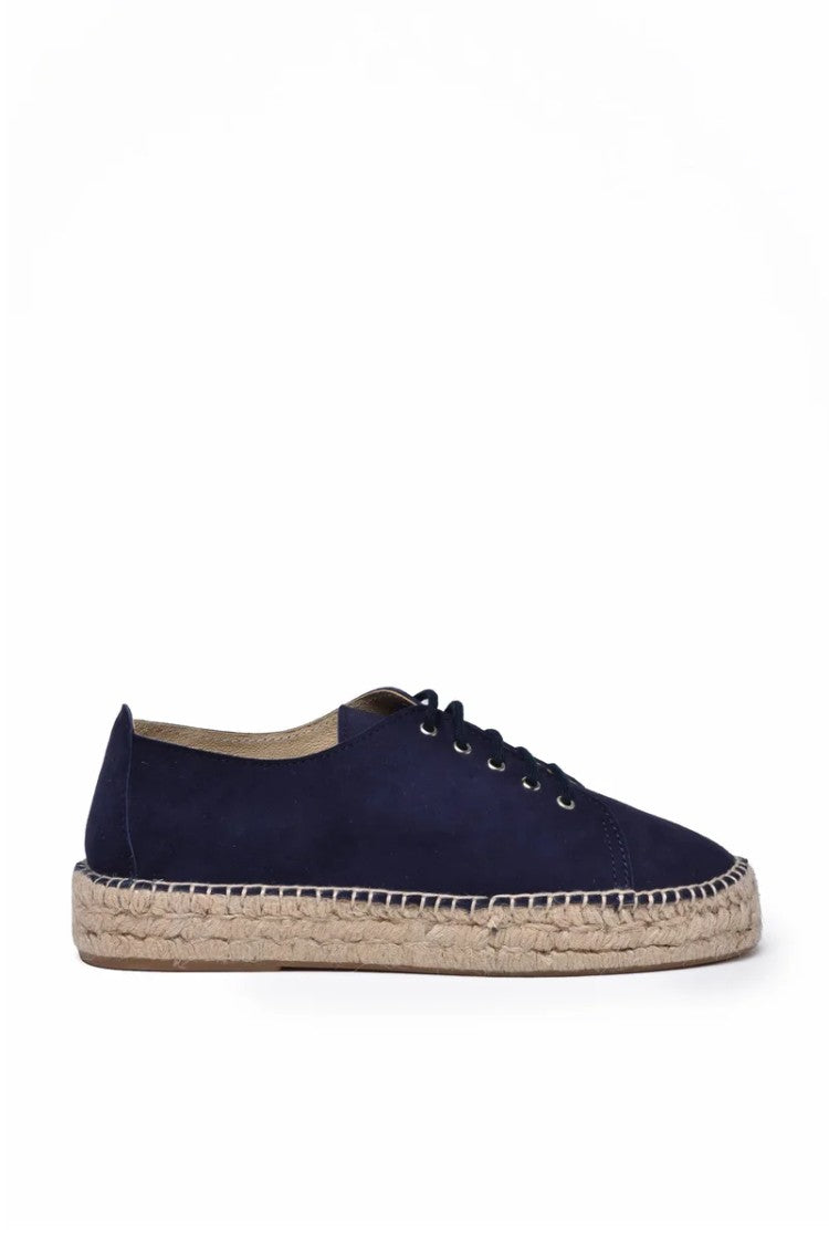 Virreina Suede Lace-Up Espadrilles - Midnight Blue
