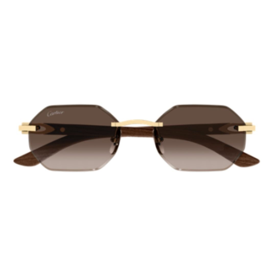 Cartier Octagonal Rimless Sunglasses With Gradient Lenses
